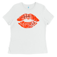 White basketball lips Ladies Tee - AdoDesignShop
