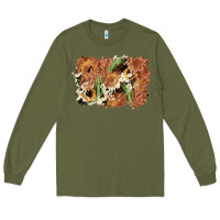 Army Green horseshoe cowhide cactus background Long Sleeve Tee - AdoDesignShop
