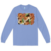 Colony Blue horseshoe cowhide cactus background Long Sleeve Tee - AdoDesignShop