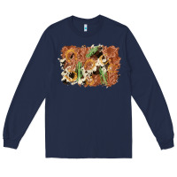 Navy horseshoe cowhide cactus background Long Sleeve Tee - AdoDesignShop