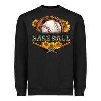 Black western baseball with sunflower Heavyweight Sweatshirt - BundleAndBundleShop