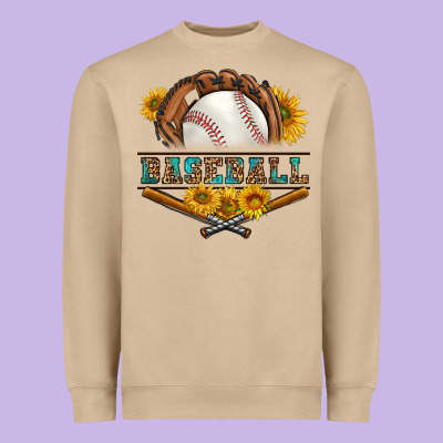 Western Baseball With Sunflower Heavyweight Sweatshirt Designed By Bundleandbundleshop