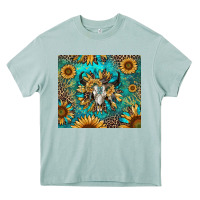 Arona bull skull sunflowers Heavy Core Tee - RanaPortraitStore