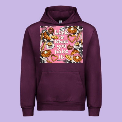 Life Is What You Bake It With Cowhide Urban Hoodie Designed By Tumblerdesignbyshophia