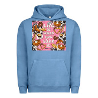 Pigment Pebble Blue life is what you bake it with cowhide Urban Hoodie - TumblerDesignByShophia