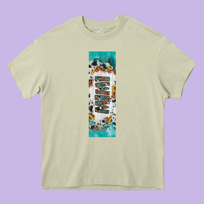 Mimi Sunflower Cowhide Leopard  Pen Wrap Heavy Core Tee Designed By Artiststas