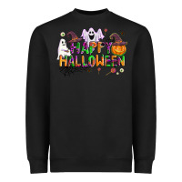 Black happy halloween Heavyweight Sweatshirt - AdoDesignShop