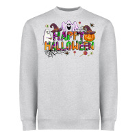 Heather Grey happy halloween Heavyweight Sweatshirt - AdoDesignShop