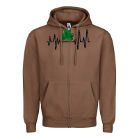 Chestnut shamrock heartbeat Zipper Hoodie - MaliasSmallBusiness
