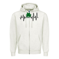Shamrock Heartbeat Zipper Hoodie | Teevron