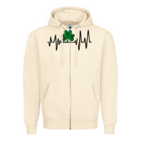 Sandshell shamrock heartbeat Zipper Hoodie - MaliasSmallBusiness