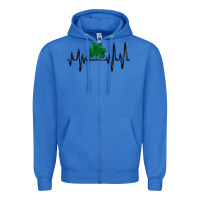 True Royal shamrock heartbeat Zipper Hoodie - MaliasSmallBusiness