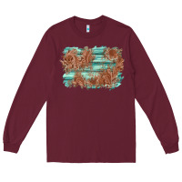 Burgundy wood leather background Long Sleeve Tee - AdoDesignShop
