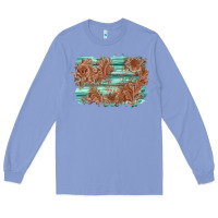 Colony Blue wood leather background Long Sleeve Tee - AdoDesignShop