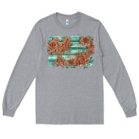 Heather Grey wood leather background Long Sleeve Tee - AdoDesignShop