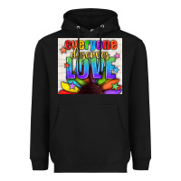 Black Everyone Deserves Love Pride LGBTQ+ Tumbler Heavyweight Hoodie - BundleAndBundleShop