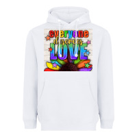 White Everyone Deserves Love Pride LGBTQ+ Tumbler Heavyweight Hoodie - BundleAndBundleShop