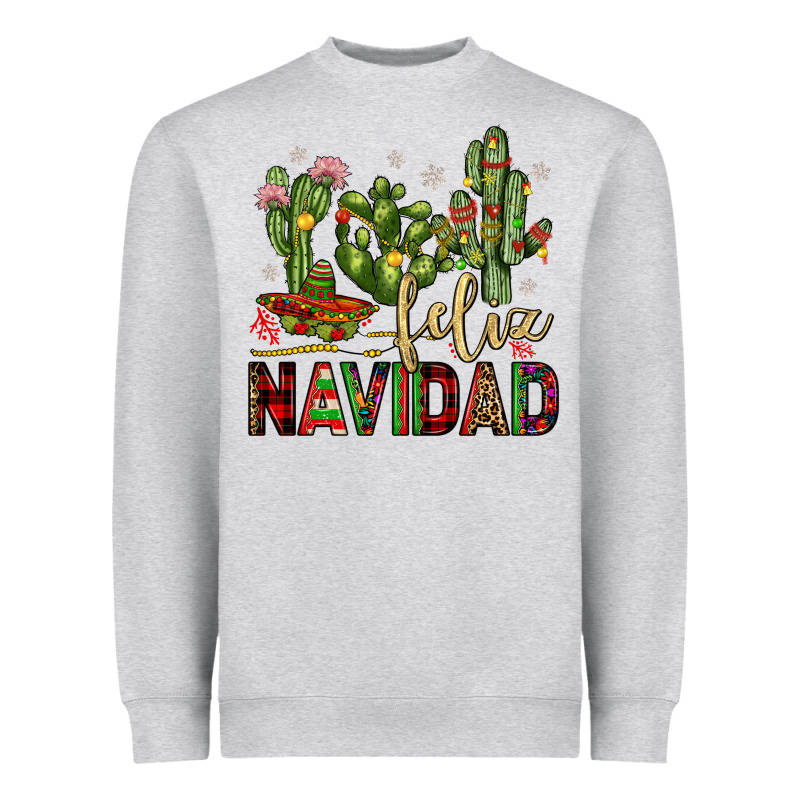 Cactus Feliz Navidad Heavyweight Sweatshirt by JahusDesignShop | Teevron