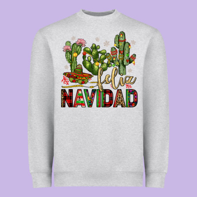 Cactus Feliz Navidad Heavyweight Sweatshirt Designed By Jahusdesignshop
