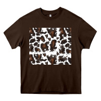 Chocolate Brown cowhide pattern Heavy Core Tee - RanaPortraitStore