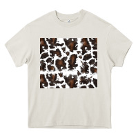 Cream cowhide pattern Heavy Core Tee - RanaPortraitStore