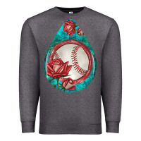 Charcoal Heather baseball and western roses teardrop  7 Premium Sweatshirt - BundleAndBundleShop