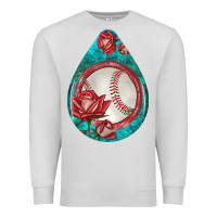 Dove Grey baseball and western roses teardrop  7 Premium Sweatshirt - BundleAndBundleShop