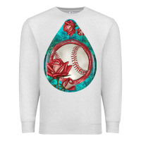 Oatmeal Heather baseball and western roses teardrop  7 Premium Sweatshirt - BundleAndBundleShop