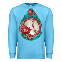 Ocean Blue baseball and western roses teardrop  7 Premium Sweatshirt - BundleAndBundleShop