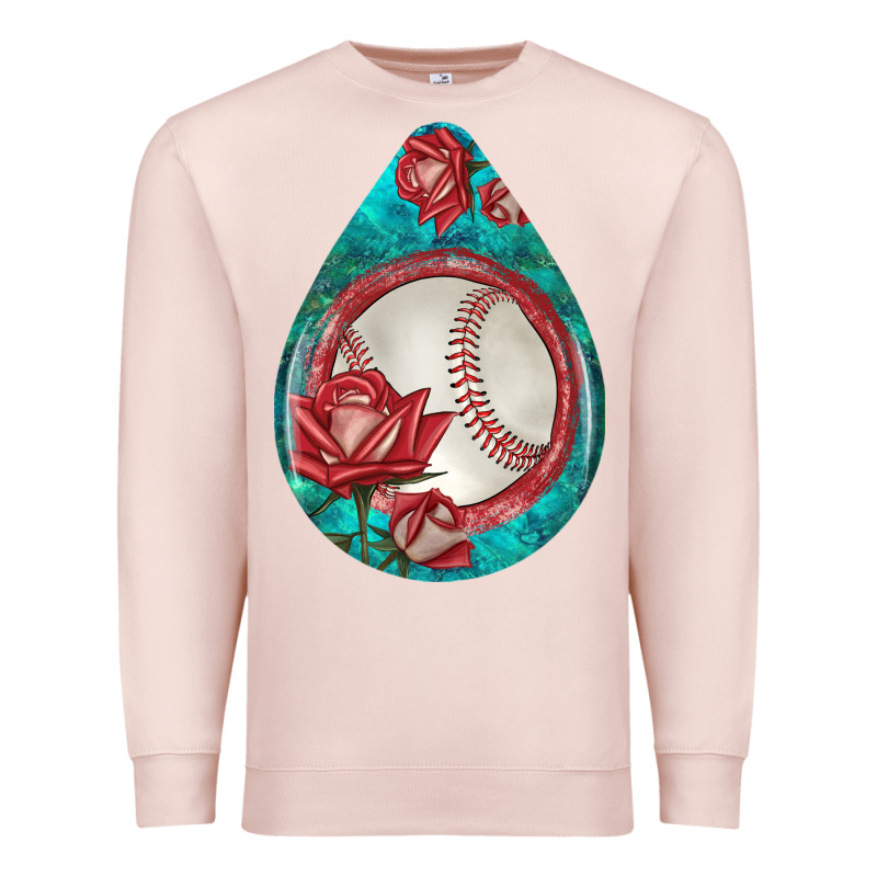 Baseball And Western Roses Teardrop  7 Premium Sweatshirt by BundleAndBundleShop | Teevron