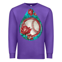 Purple baseball and western roses teardrop  7 Premium Sweatshirt - BundleAndBundleShop