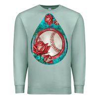 Seafoam baseball and western roses teardrop  7 Premium Sweatshirt - BundleAndBundleShop