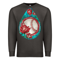 Smoke baseball and western roses teardrop  7 Premium Sweatshirt - BundleAndBundleShop
