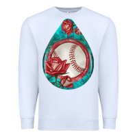 White baseball and western roses teardrop  7 Premium Sweatshirt - BundleAndBundleShop