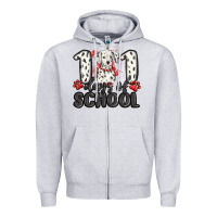 Heather Grey 101 days of school Zipper Hoodie - MaliasSmallBusiness