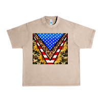 French Oak american sunflower and camouflage Urban Heavy Tee - AdoDesignShop