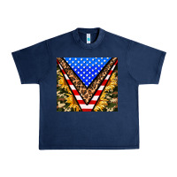 Navy american sunflower and camouflage Urban Heavy Tee - AdoDesignShop