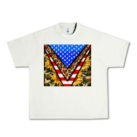 Pistachio american sunflower and camouflage Urban Heavy Tee - AdoDesignShop