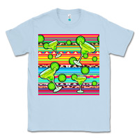 Dusty Blue margarita serape seamless pattern Classic Tee - BundleAndBundleShop