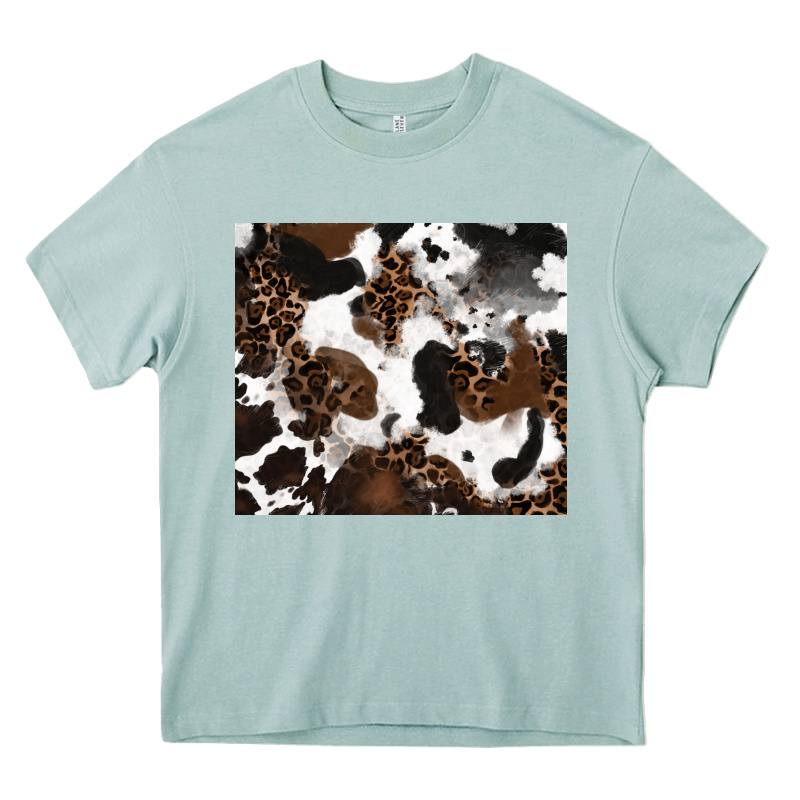 Cowhide And Leopard Pattern Heavy Core Tee by RanaPortraitStore | Teevron