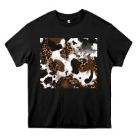 Black cowhide and leopard pattern Heavy Core Tee - RanaPortraitStore