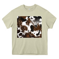 Mossy cowhide and leopard pattern Heavy Core Tee - RanaPortraitStore
