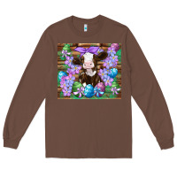 Chestnut easter cow eggs flowers daisys Long Sleeve Tee - Artiststas