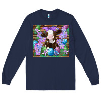 Navy easter cow eggs flowers daisys Long Sleeve Tee - Artiststas