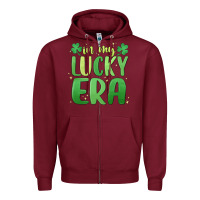 Burgundy in my lucky era st. patrick's day Zipper Hoodie - MaliasSmallBusiness