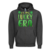 Charcoal Heather in my lucky era st. patrick's day Zipper Hoodie - MaliasSmallBusiness