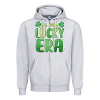 Heather Grey in my lucky era st. patrick's day Zipper Hoodie - MaliasSmallBusiness