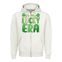 Oatmeal Heather in my lucky era st. patrick's day Zipper Hoodie - MaliasSmallBusiness