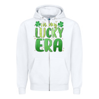 White in my lucky era st. patrick's day Zipper Hoodie - MaliasSmallBusiness