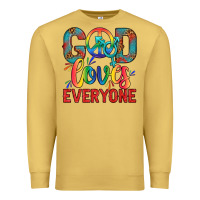 Antique Gold Lgbtq God Loves Everyone With Unicorn Premium Sweatshirt - BundleAndBundleShop